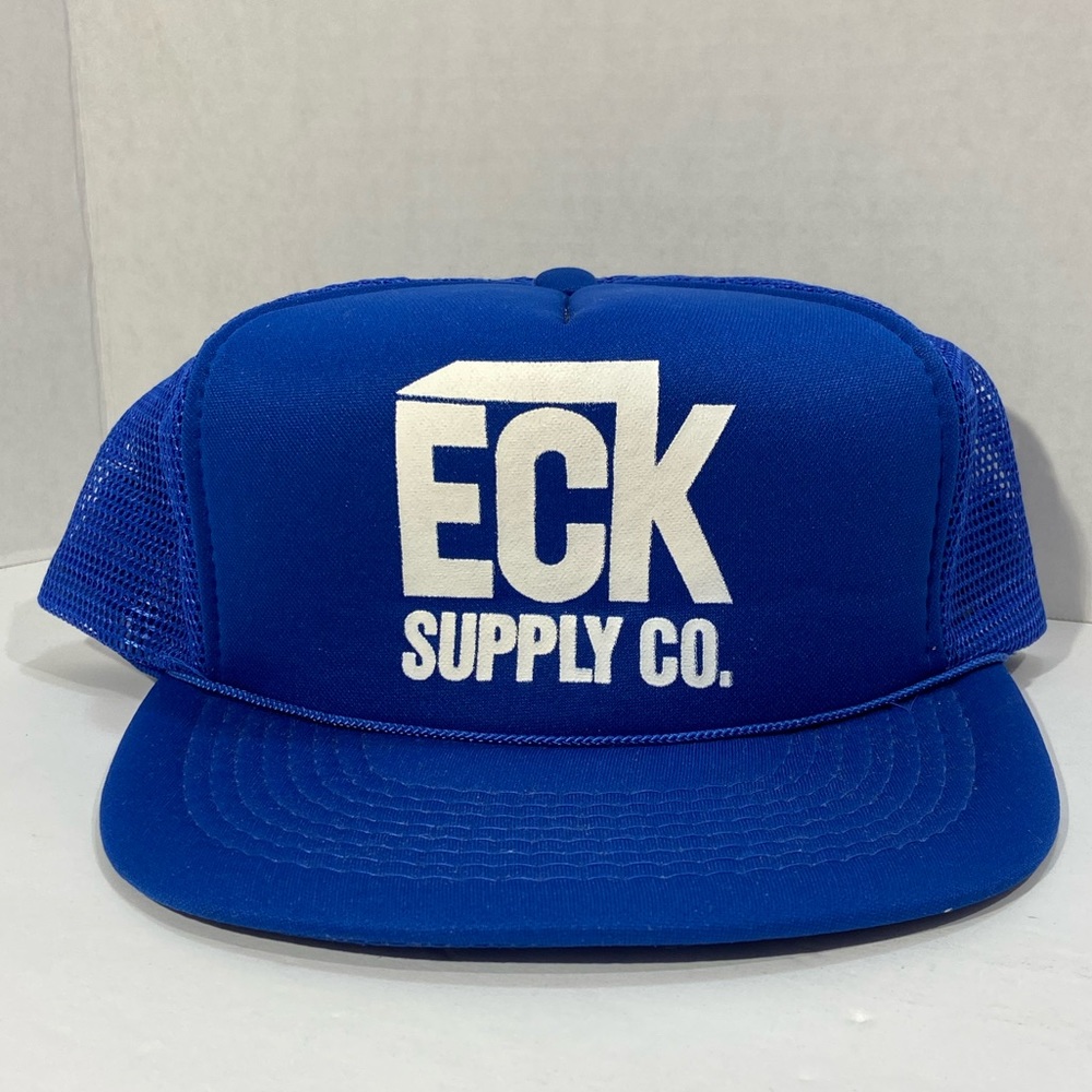 Vtg ECK Supply Hat Logo Mesh Foam Snap Back